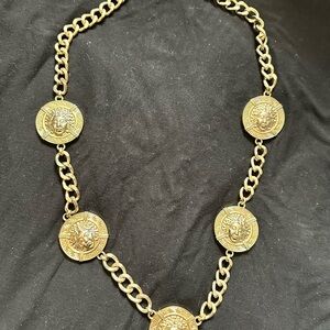 Gold Medallion Chain Necklace